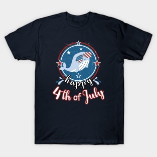 Cute Whale Happy 4th of July T-Shirt